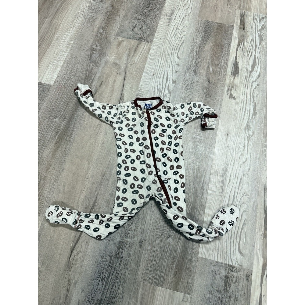 Kickee Pants Bamboo Footed Sleeper 6–9M Coffee Bean Zip Pajamas